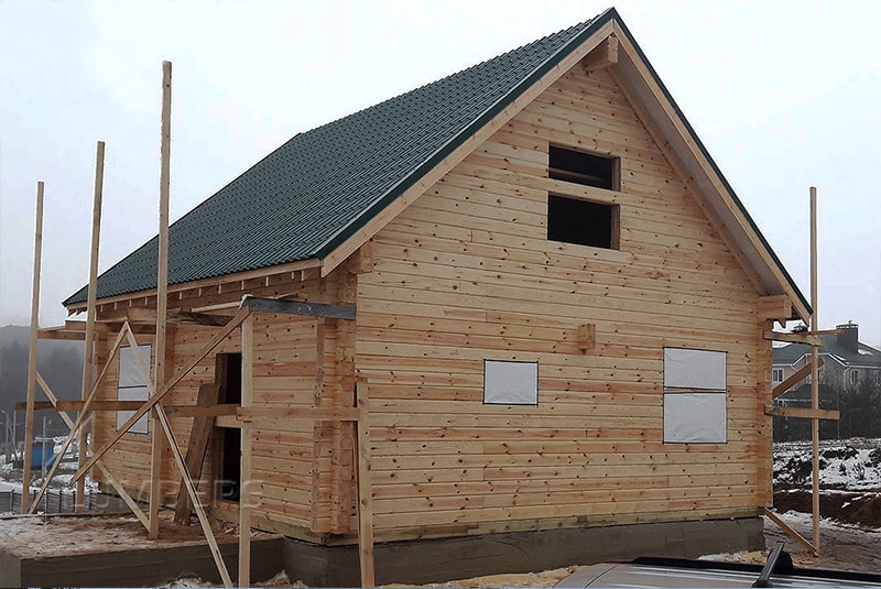 Одноэтажный деревянный дом из бруса с мансардой ✅Реальные фото ✅Выполним все строительные работы ✅Индивидуальные и готовые проекты ✅+375291863363.

